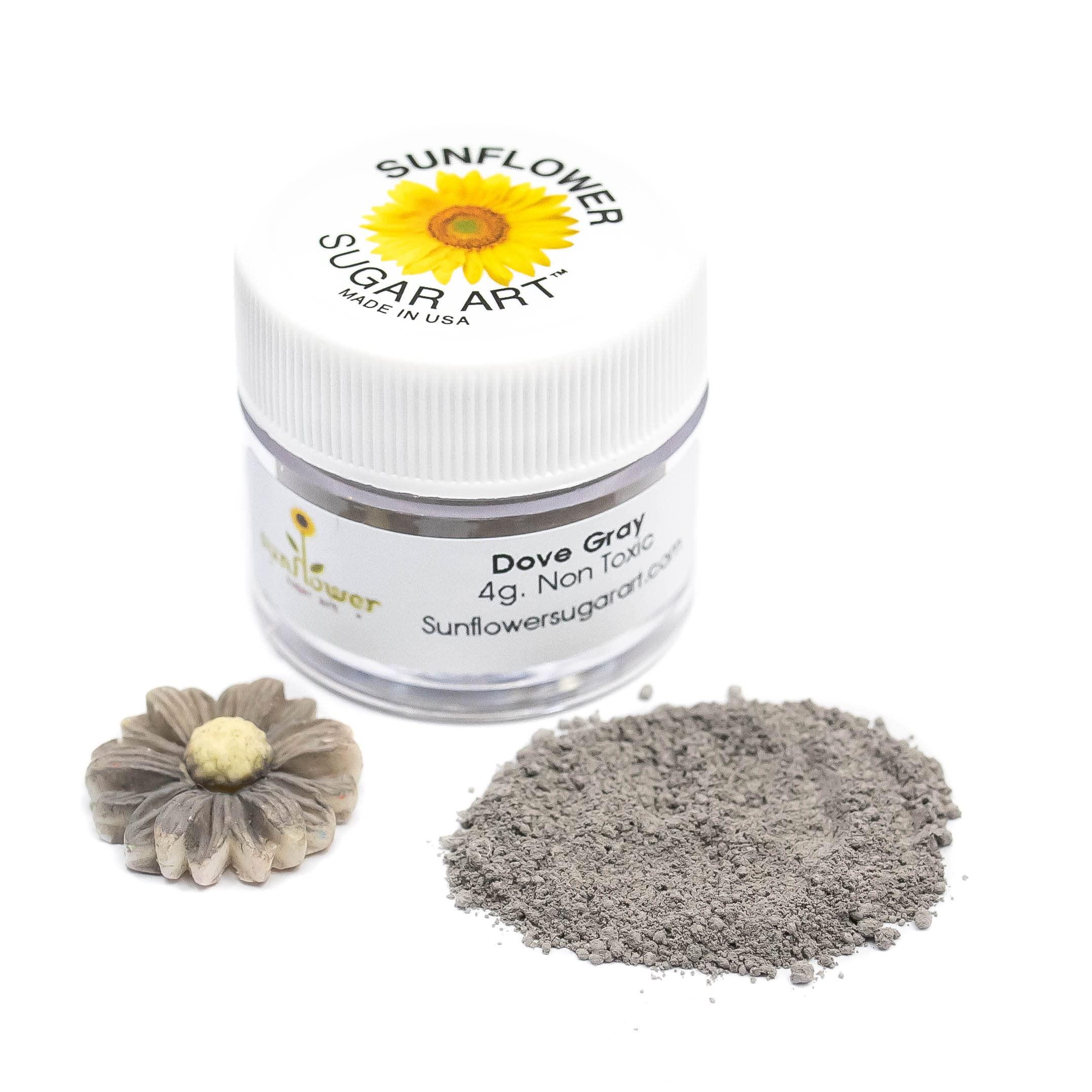 Sunflower Sugar Art Sunflower Sugar Art Dove Gray Petal Dust Food Coloring - Premium Gray Matte Powder Cake Accessories for Fondant and Gumpaste - 4 Grams Non-Toxic Baking Stuff for Cake Decoration