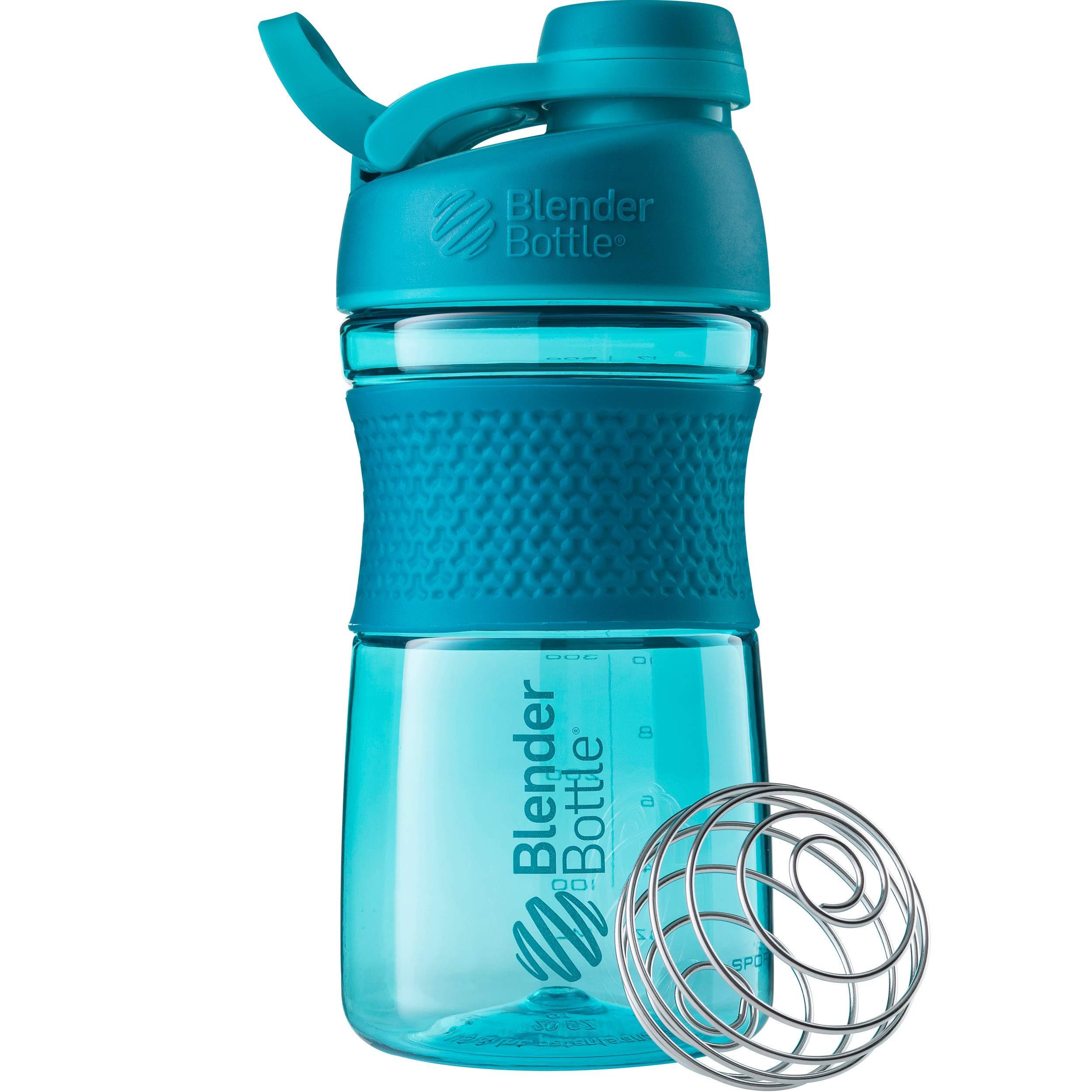 BlenderBottle BlenderBottle SportMixer Shaker Bottle Perfect for Protein Shakes and Pre Workout, 20-Ounce, Teal
