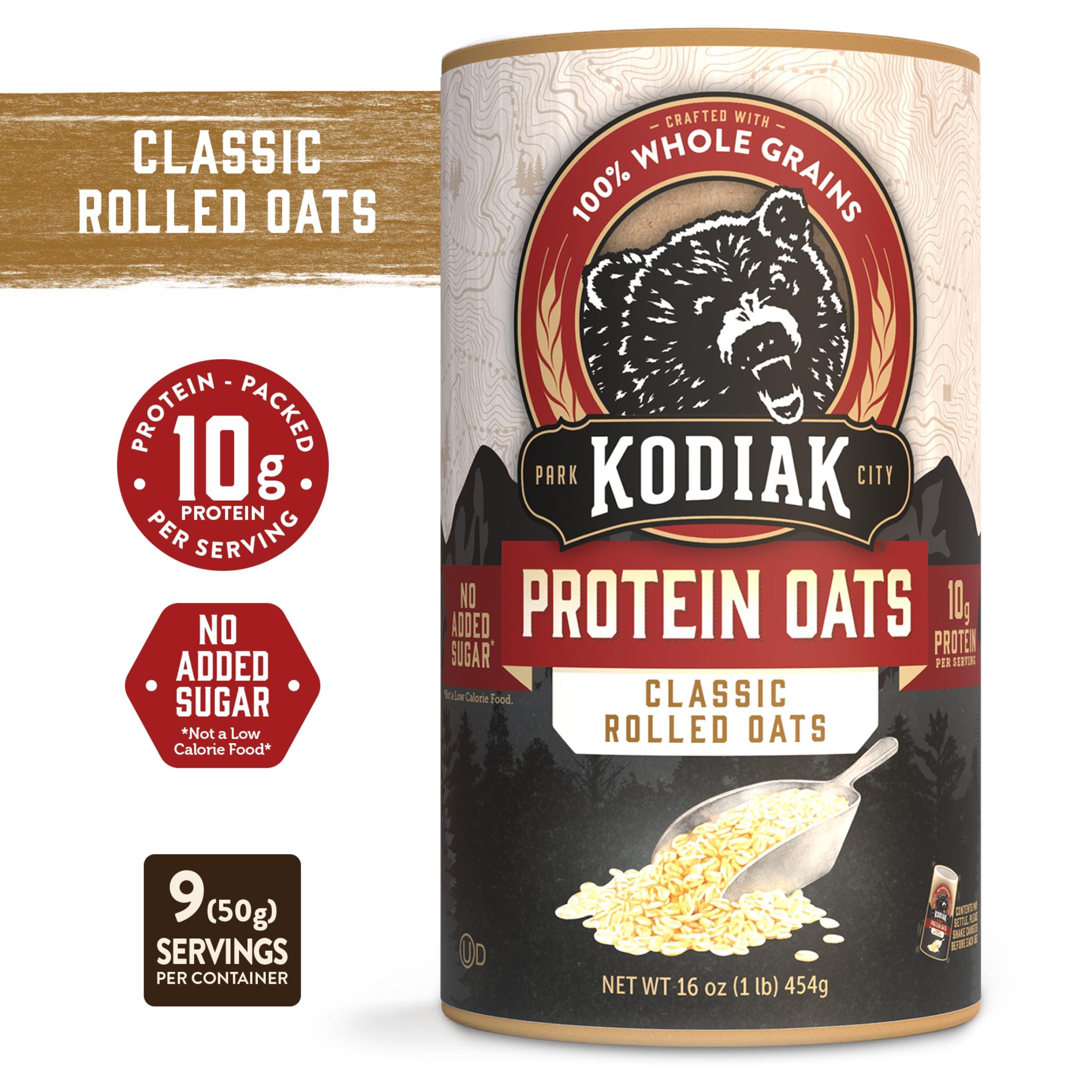 Kodiak Cakes Kodiak Oatmeal Canister, Rolled Oats, High Protein, 100% Whole Grains (12 canisters)