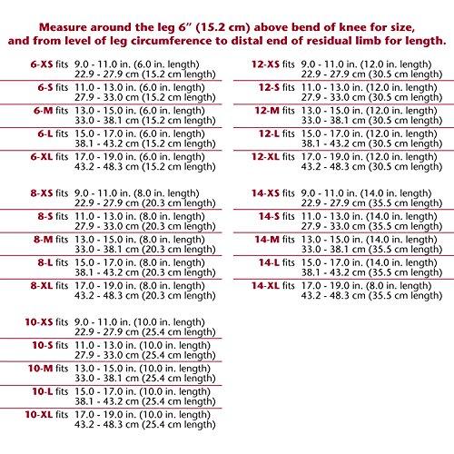 Truform Below Knee BK Stump Shrinker, Limb Compression, Medical Amputee Care, X-Small (12 inch Length)