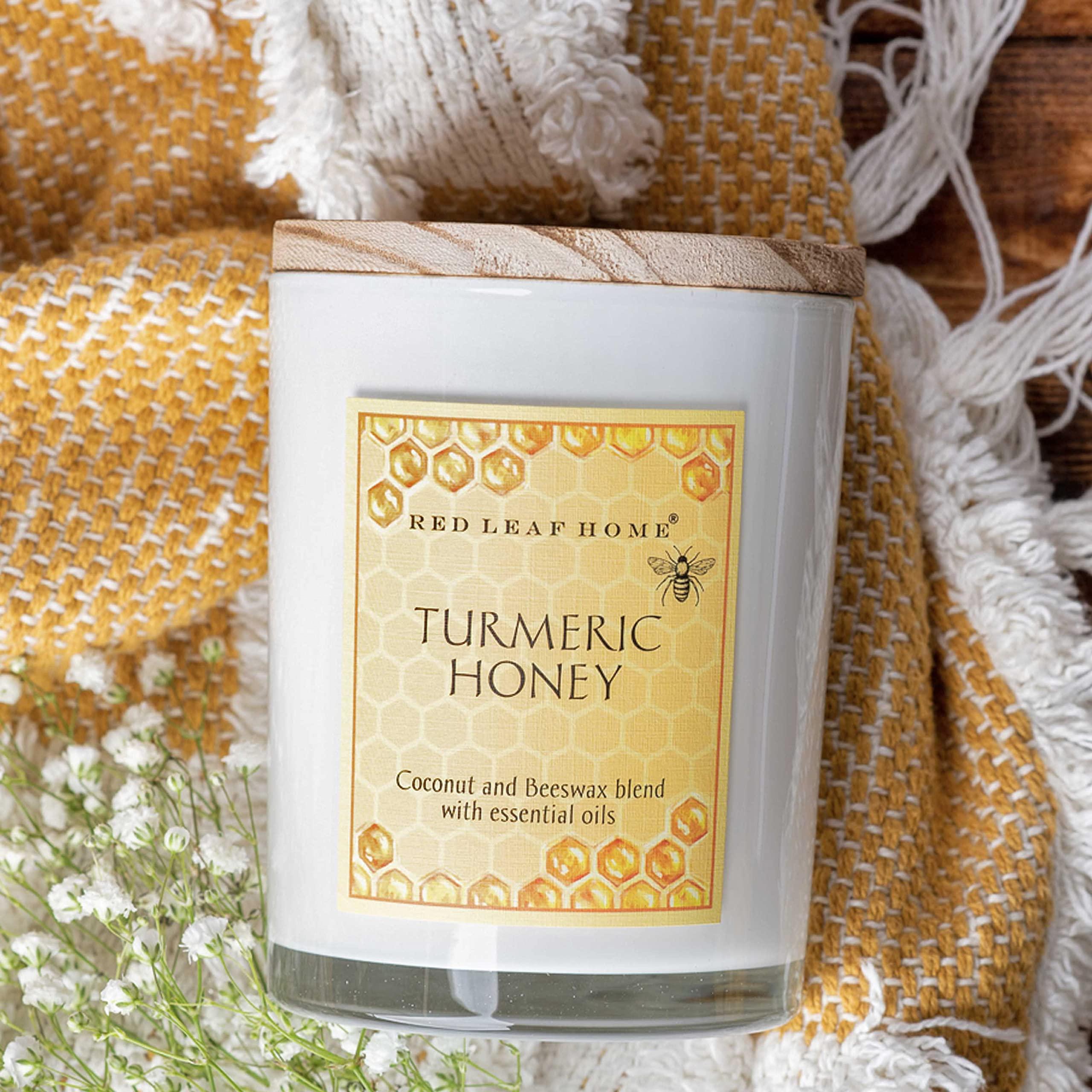 Red Leaf Home Red Leaf Home Turmeric Honey Candle, Large | Honeycomb Collection, Aromatherapy, Gift | 15.5oz Jar