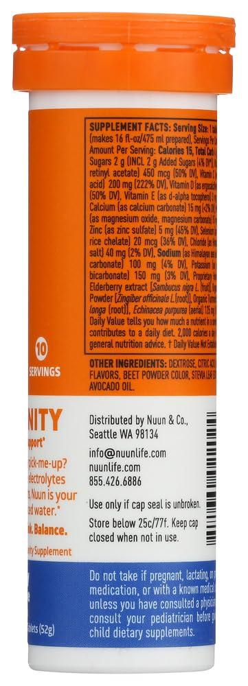 Nuun Nuun Immunity Blueberry Tangerine Electrolyte Drink Tablets, 10 Tablets (Pack of 8)