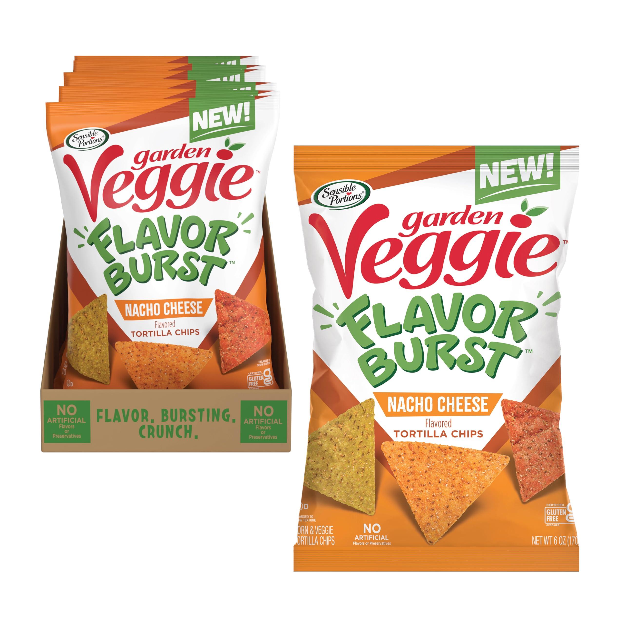 Sensible Portions Sensible Portions Garden Veggie Flavor Burst Tortilla Chips, Nacho, 6 Oz (Pack of 6)