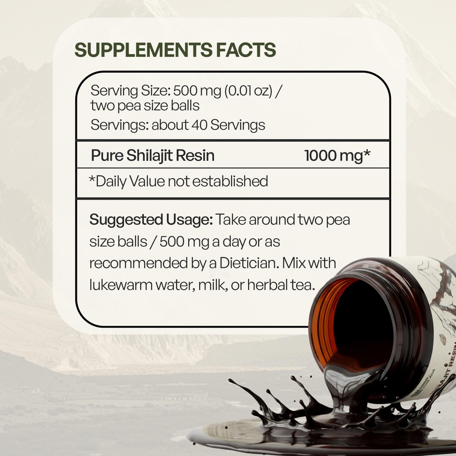 Herbs of Himalayas Herbs of Himalayas Shilajit Resin – Natural Strength (20 g)