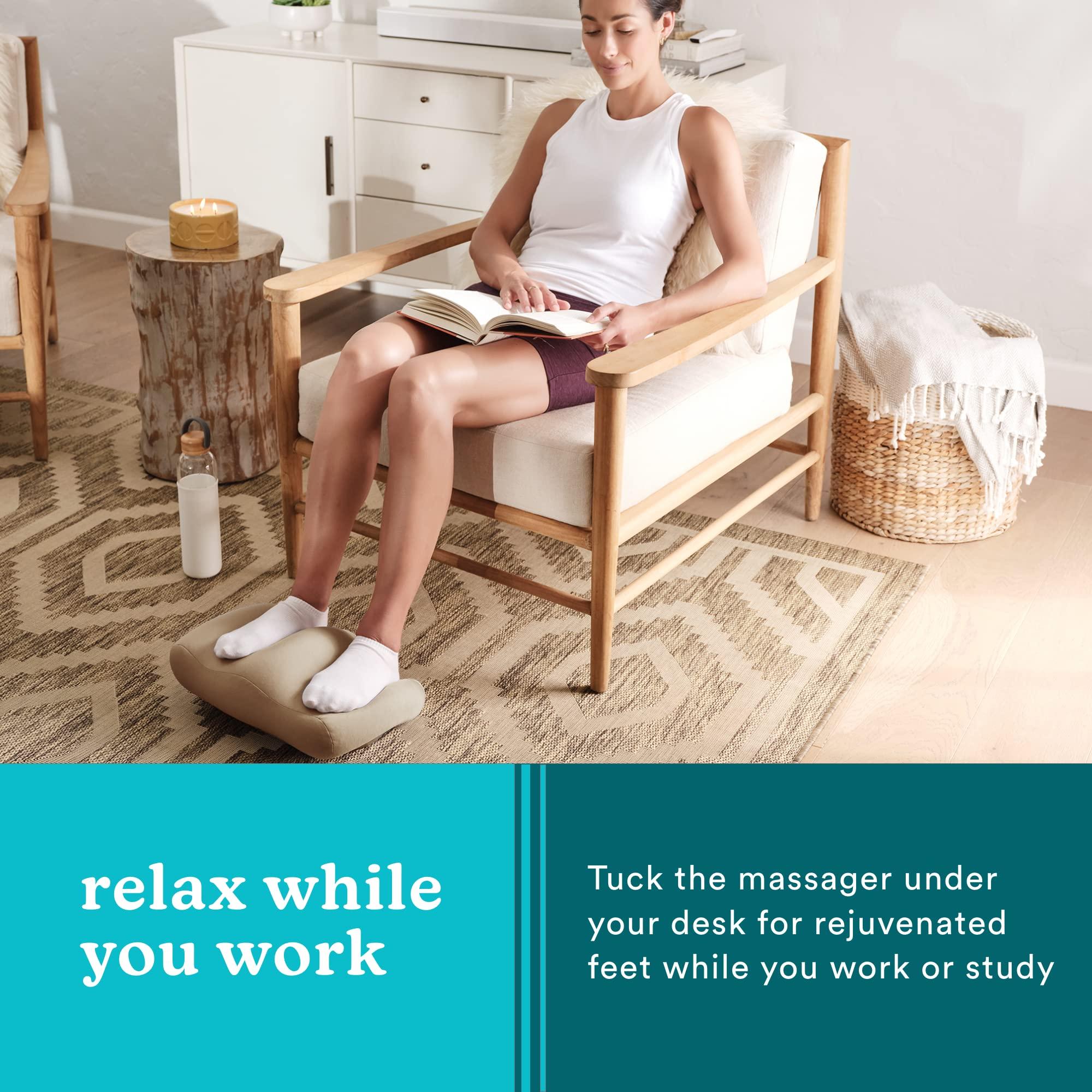 Homedics Homedics Comfy Footrest Massager, Soothes Tired Feet and Toes, Invigorating Vibrations, Beanbag-Style Cushion, Soft Pedestal, Total-Foot Relaxation, One-Switch Controls, for Home or Office