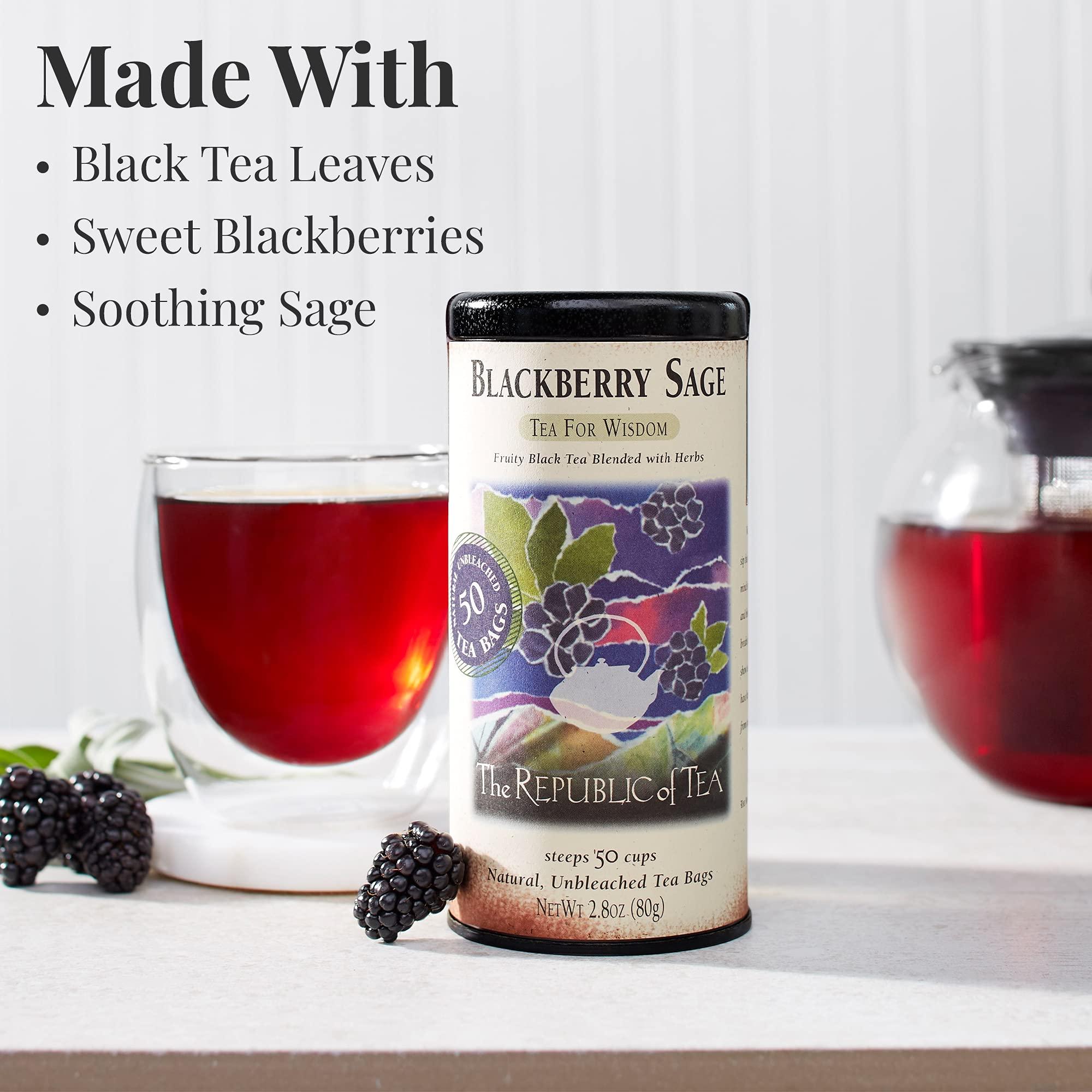 The Republic of Tea The Republic of Tea Blackberry Sage Black Tea | 50 Tea Bags, Gourmet Black Tea