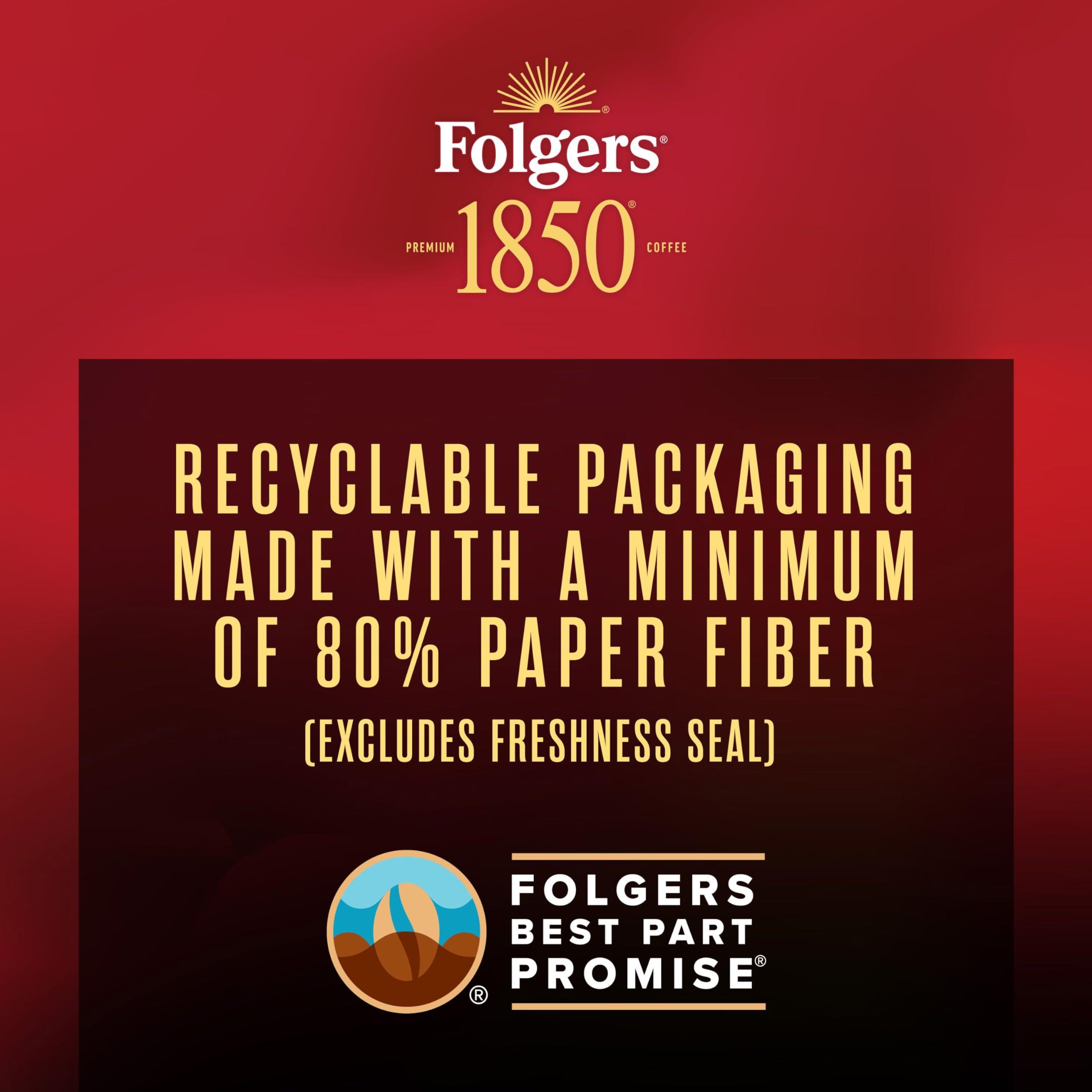 Folgers Folgers 1850 Black Gold Dark Roast Ground Coffee, 12 Ounce (Pack of 6)