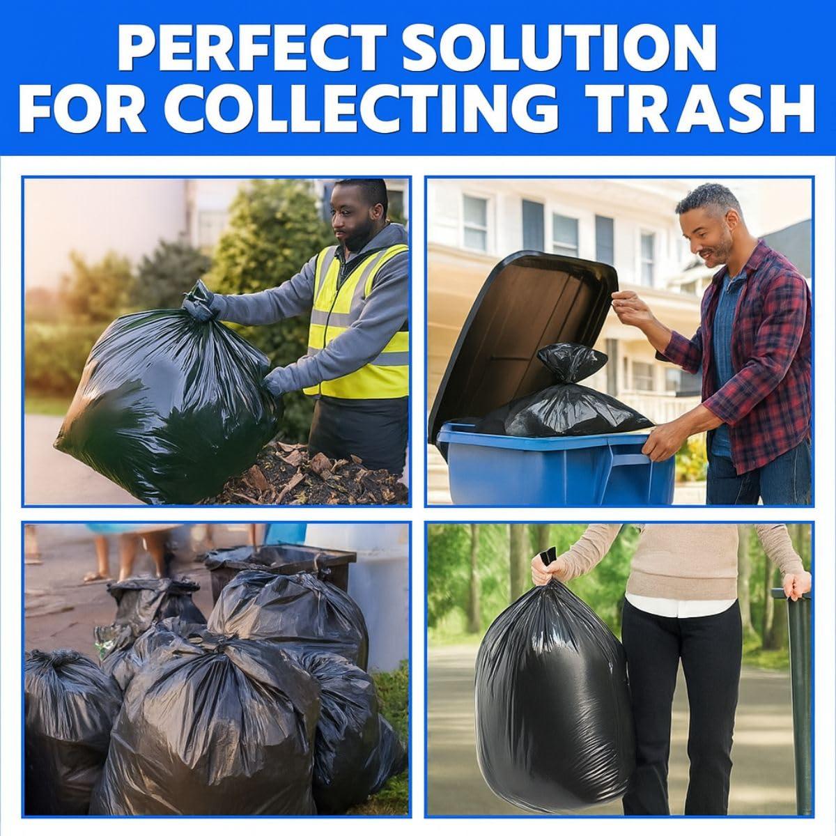 TP PLASTIC TP Plastic 40-45 Gallon Trash Bags Heavy Duty Large Black Trash Bags for Contractor Garbage Bags, 100 Bags, 40\'\' x 46\'\' x 1.5mil