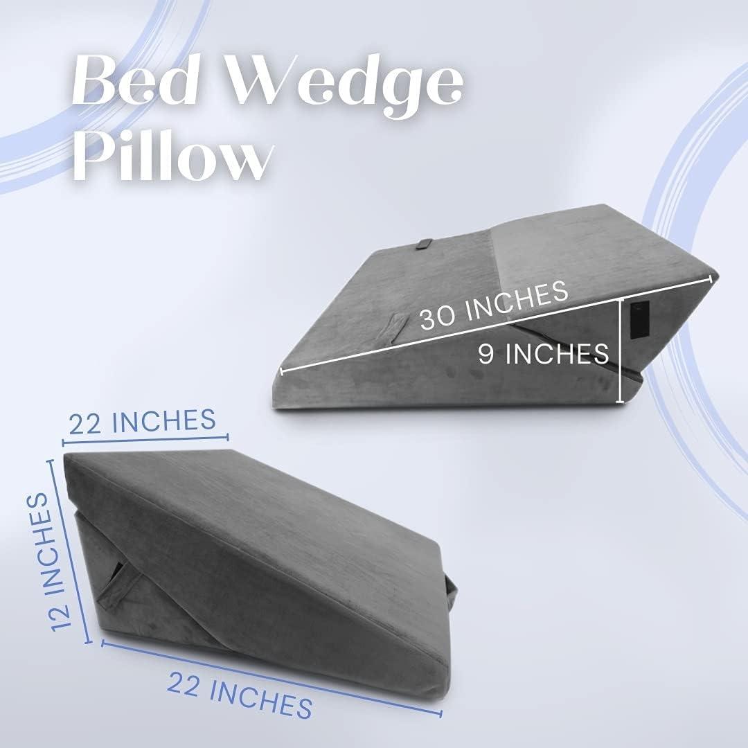 URBAN SOMBRERO Trickonometry Bed Wedge Pillow- Adjustable 7-in-1 Memory Foam Body Positioner Cushion Pillow for Sleeping, Reading, Acid Reflux, and Heartburn Relief. Triangle Pillow- Pain Relief