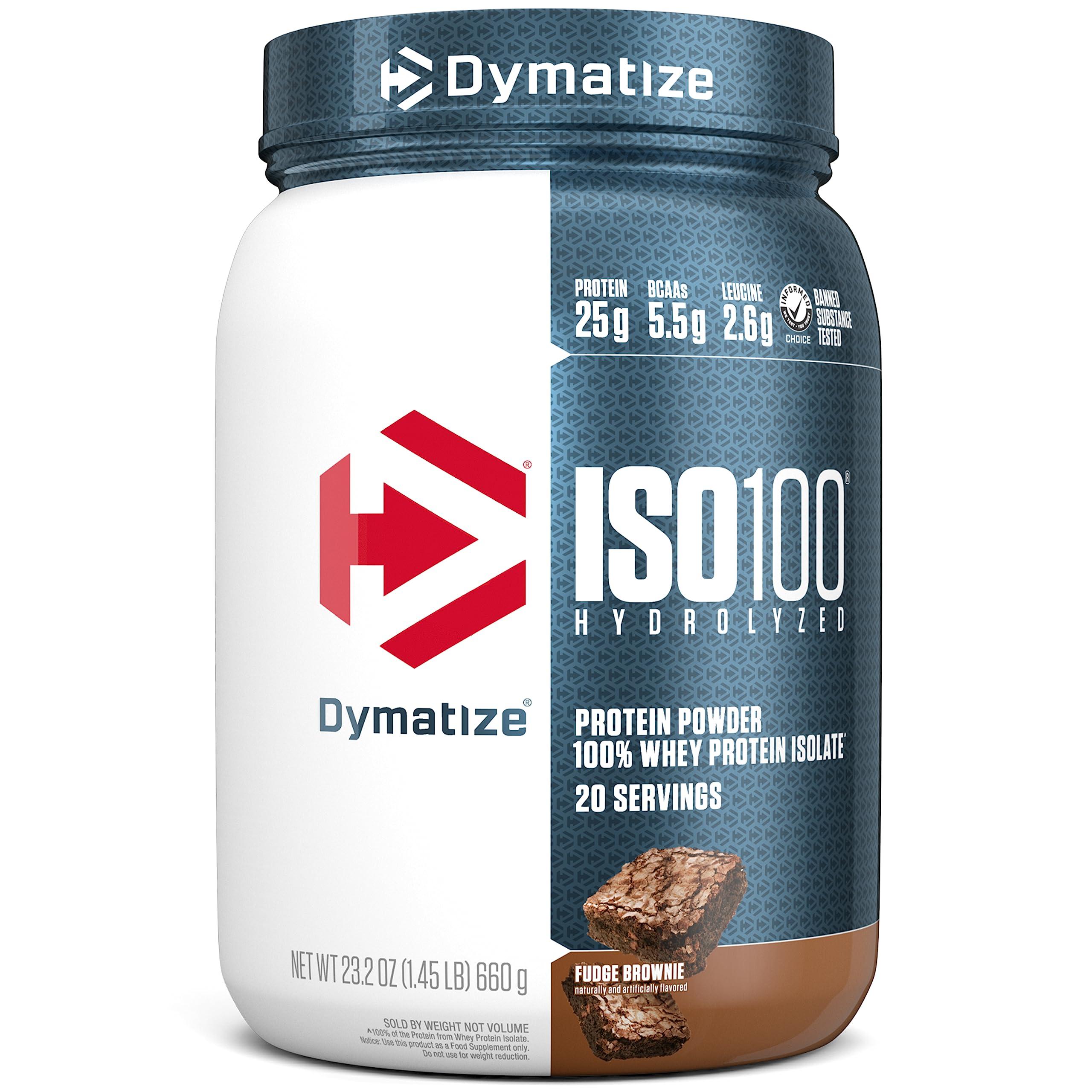 Dymatize Dymatize ISO100 Hydrolyzed Protein Powder, 100% Whey Isolate, Dunkin\' Glazed Donut Flavor, 20 Servings & ISO100 Hydrolyzed Protein Powder, 100% Whey Isolate Protein, 25g of Protein, 5.5g BCAAs