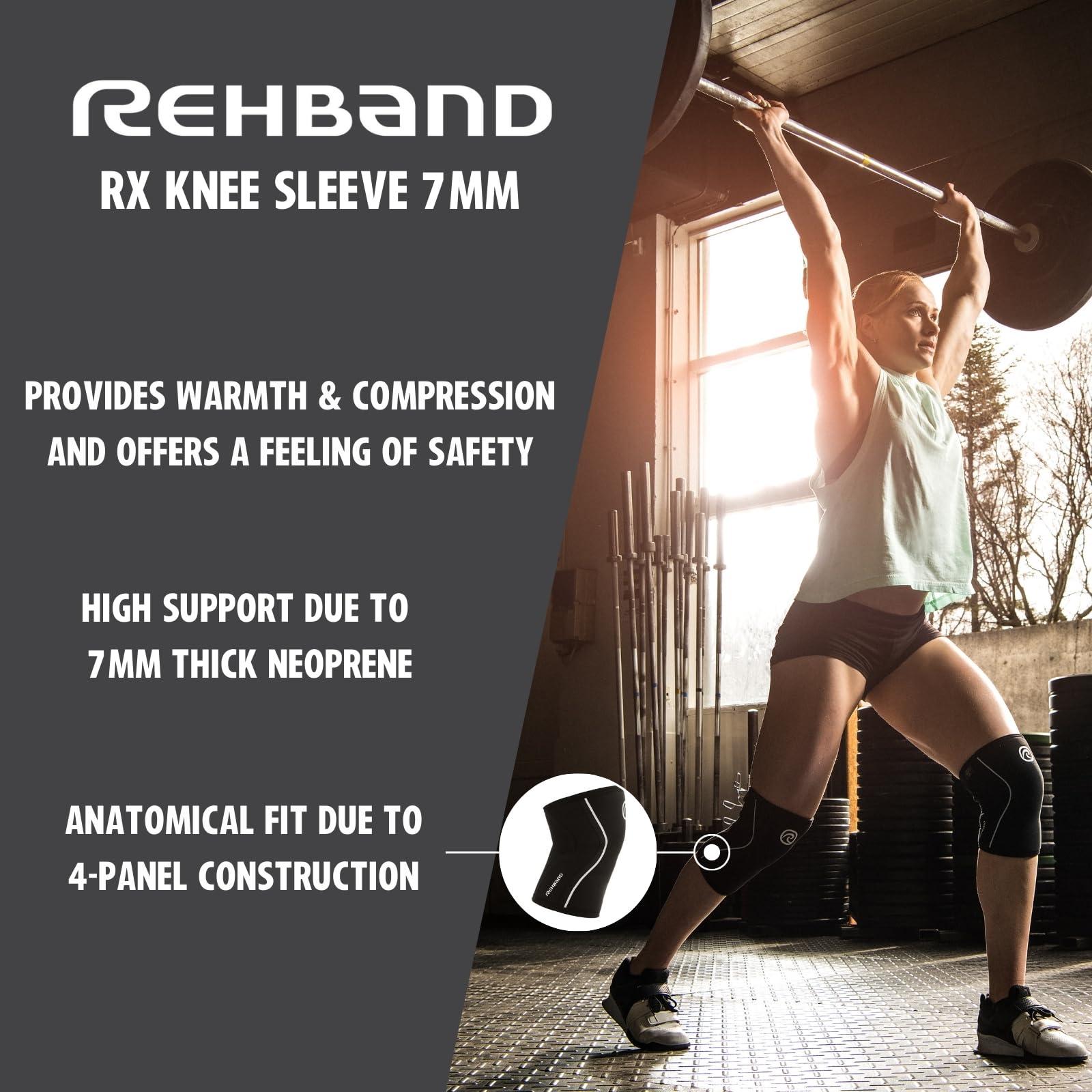 Rehband Rehband RX Knee Support for Strength Training & Fitness - 7mm Neoprene Knee Sleeve, Flexible & Non-Slip, Knee Sleeve for Men & Women, Colour:Camo - 1 Pair, Size:Large