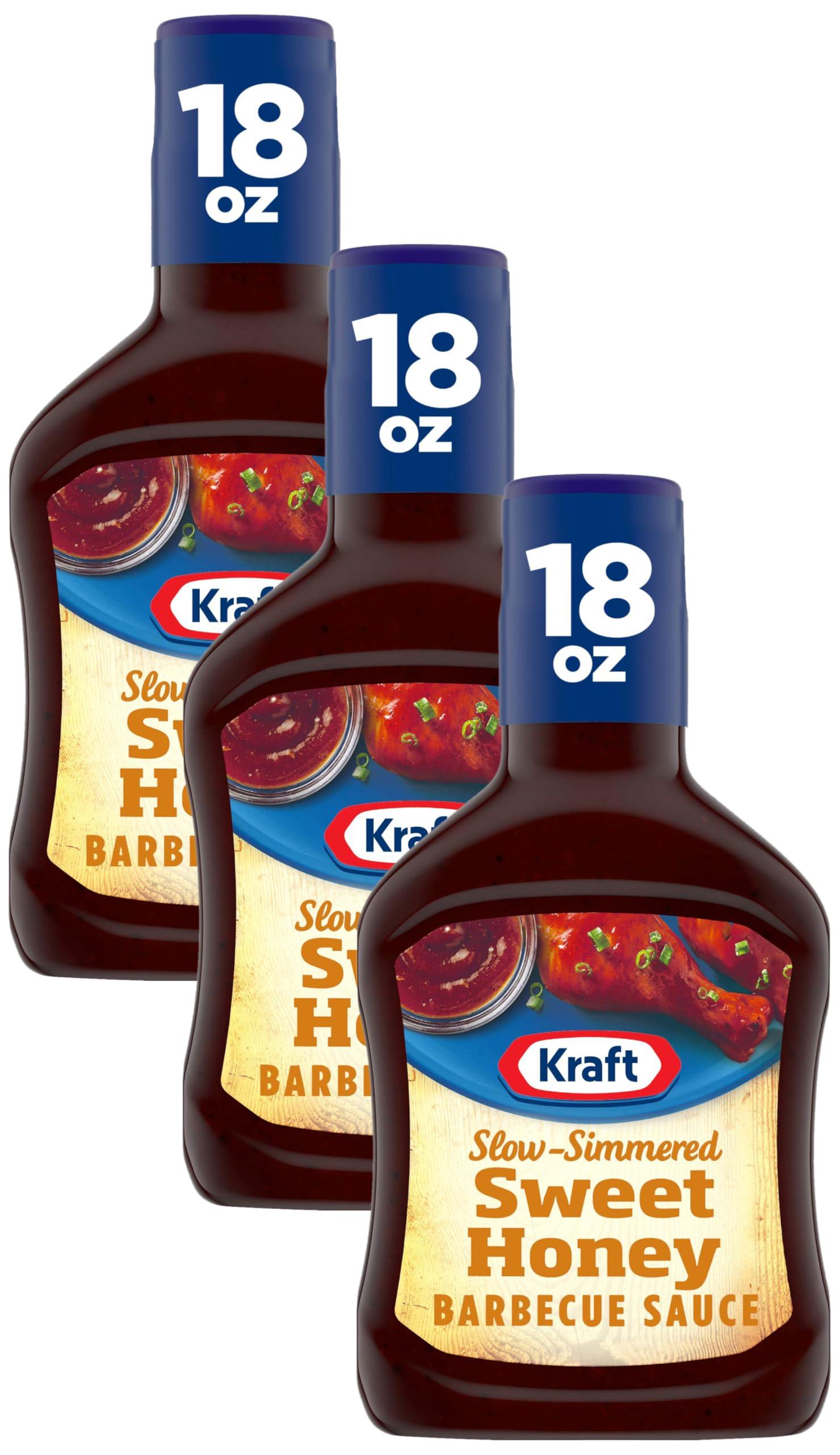 Kraft Kraft Slow Simmered Sweet Honey Barbecue Sauce (18 oz Bottle) (Pack of 3)