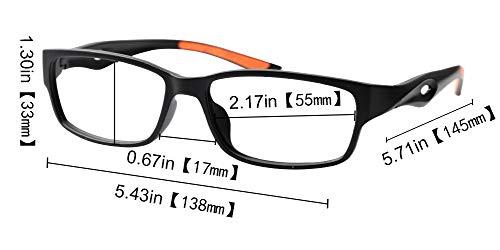 SOOLALA SOOLALA Sport Style Lightweight TR90 Magnifying Reading Glasses Fashion Readers, Orange, 2.75D