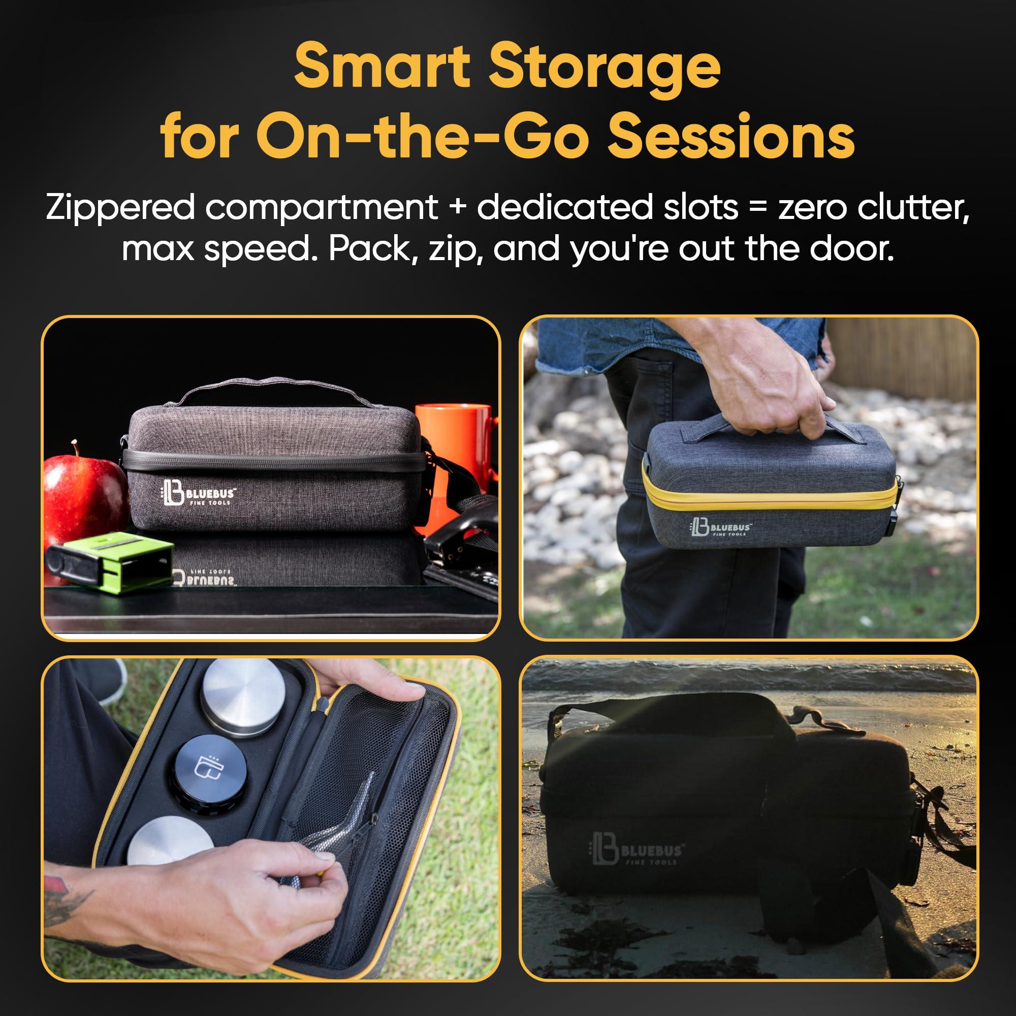 Blue Bus BlueBus Bulldog Large Smell Proof Bag with Lock - Smell Proof Stash Bag Carrying Case with Airtight Jars Smell Proof Case, Containers, Accessories - Waterproof, Bordeaux