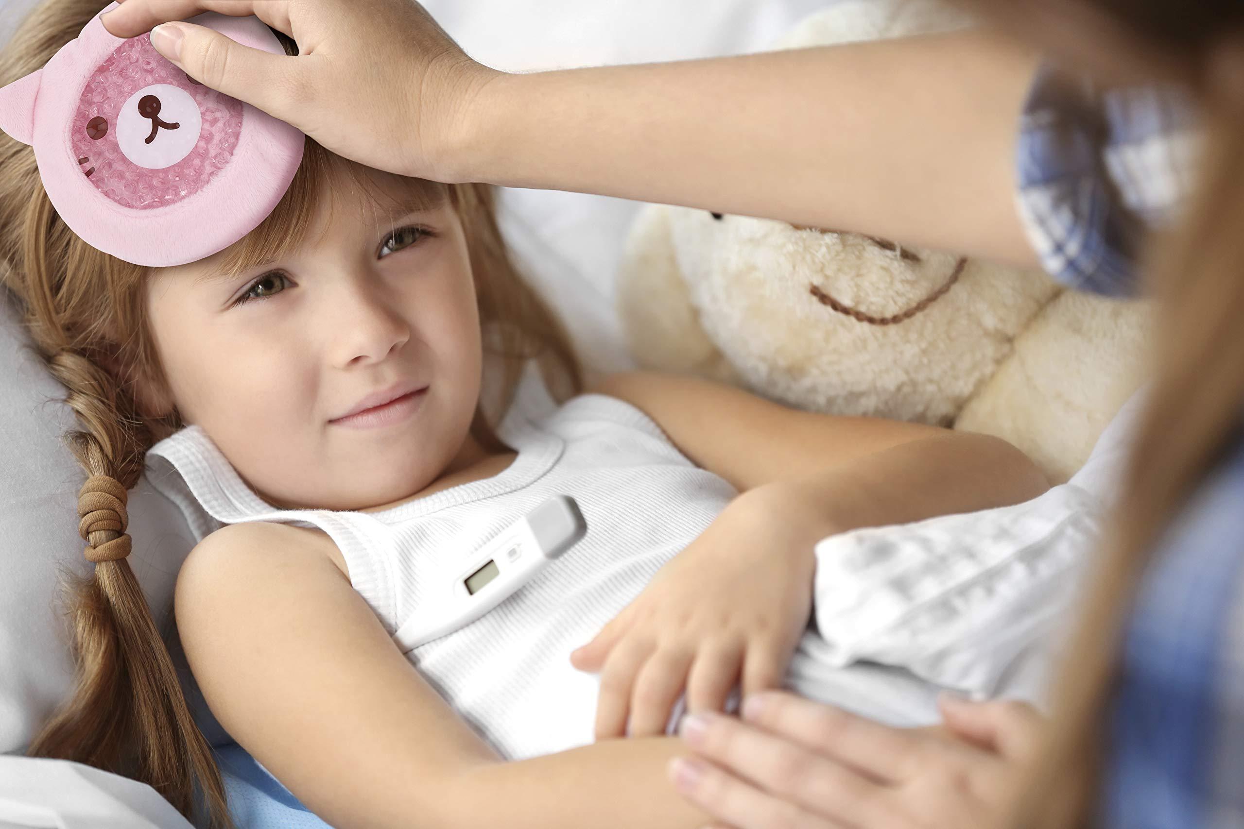 FOMI FOMI Premium Kids Hot Cold Ice Packs | 4 Pack | Soft Colorful Sleeves | Fun Animal Designed Children Gel Bead Wrap | Pain Relief for Kids Boo Boos, Fever, Wisdom Teeth, Tired Eyes, Headaches