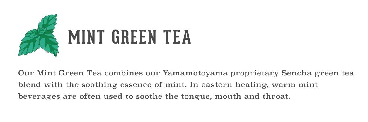 Yamamotoyama Yamamotoyama Mint Green Tea, 18 bags (Pack of 2)