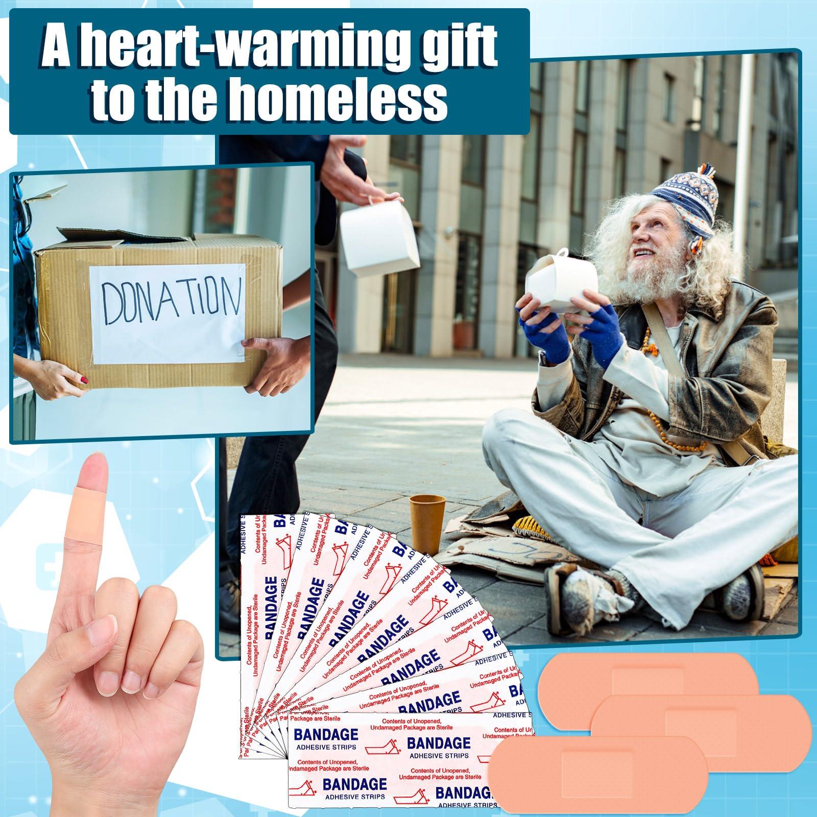 Timgle Timgle 3000 Pcs 1\" x 3\" Adhesive Bandages Bulk Breathable Adhesive Bandages Waterproof Bandages for Homeless Care Supplies Donation Sensitive Skin Nurses Businesses Travel First Aid Kits