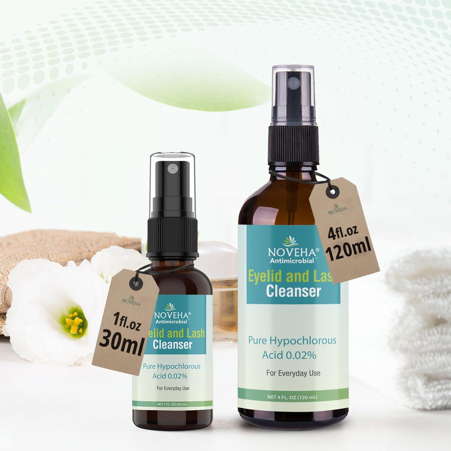 NOVEHA NOVEHA Eyelid Cleanser | Stye Eye Treatment | Eye Lid Cleaning | Dry Eye Relief | Fast Acting Soothing Eyelid Cleansing Formula | Pure and Gentle Lash Hypochlorous Acid Eyelid Spray (1oz - 1 Pack)