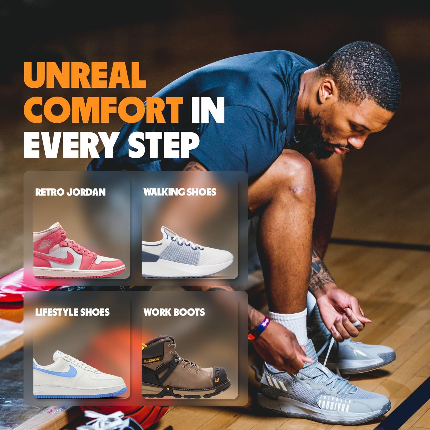 Move MOVE All Day Comfort Insole - Extra Plush Foam Insole for Stress Reduction on Feet, Knees, Back, Shock Absorbing, Walking, Foot Cushion, Comfort, Arch Support, and Work Boots (M9-9.5/W10.5-11)