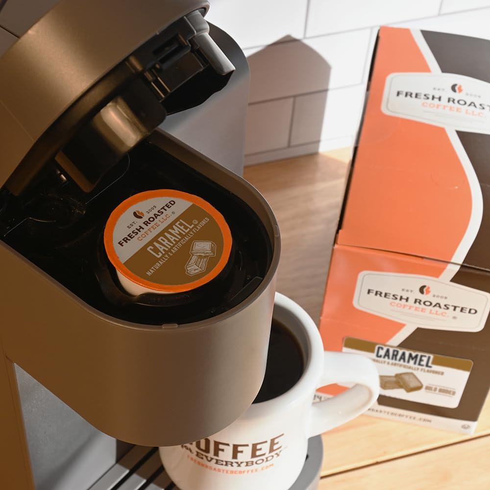 Fresh Roasted Coffee Fresh Roasted Coffee, Caramel, Flavored Coffee Pods, 24 Count