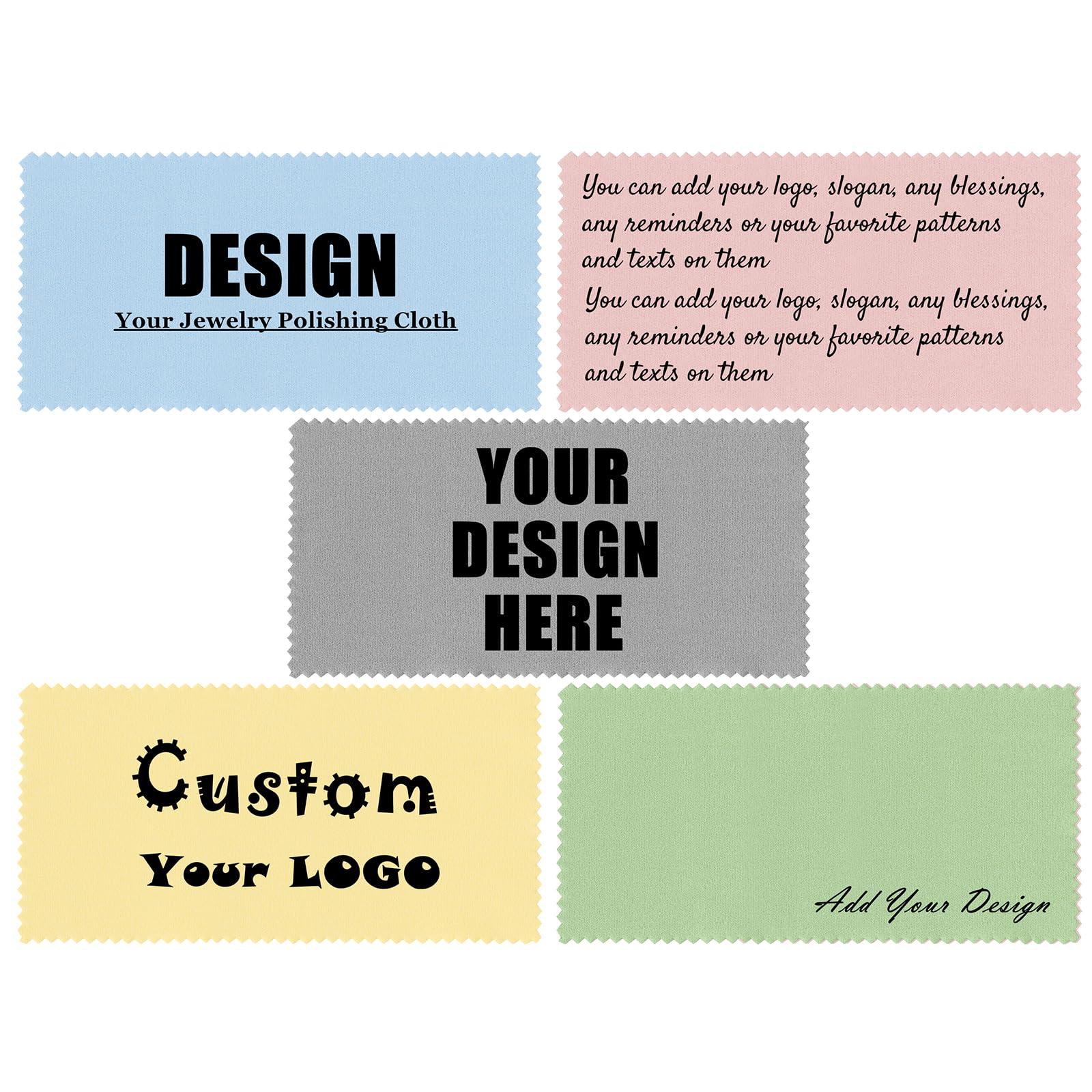 Muka Muka 500 Pcs Custom Polishing Cloths 1.5\" x 3.2\", Blue Jewelry Cleaning Cloths for Silver, Gold, Platinum, Mini Size