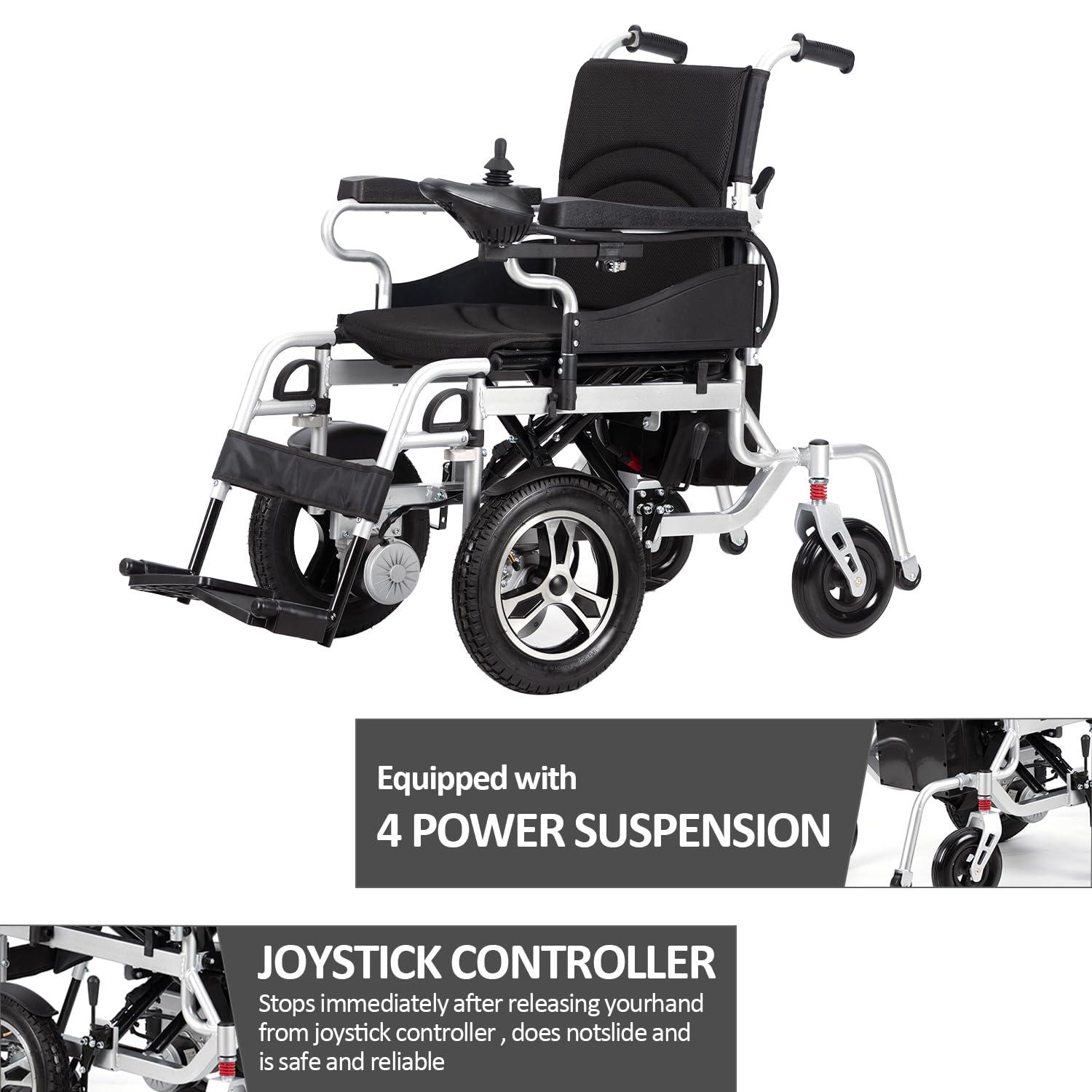 Generic Electric Wheelchair for Adults,20 Miles Long Travel Range Lightweight Foldable Power Wheelchair All Terrain Motorized Wheelchair for Seniors Compact Portable Airline Approved-Supports 330lbs