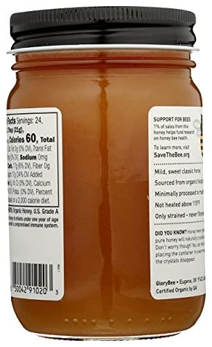 GloryBee GloryBee Clover Blossom Raw Organic Honey, 18 Ounce