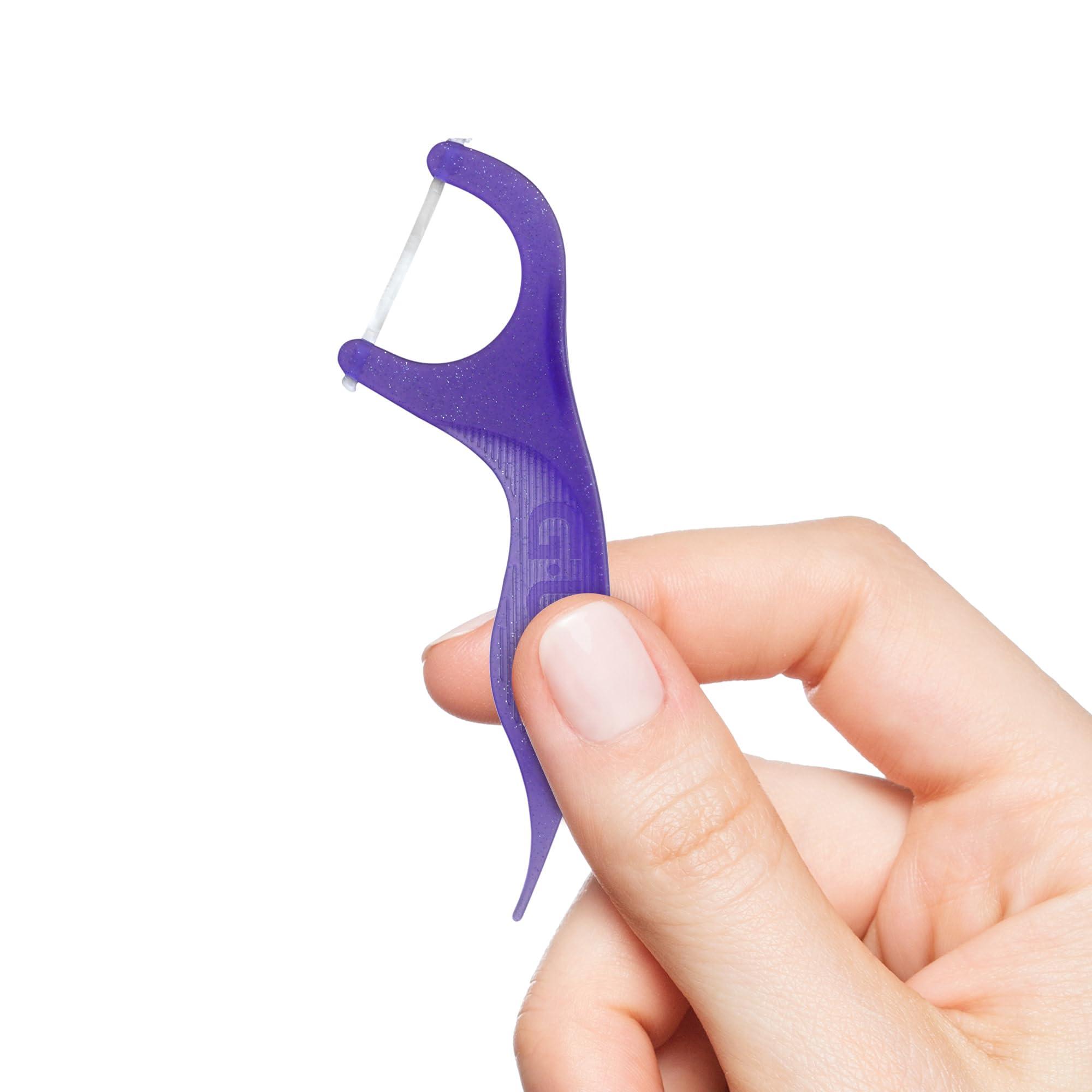 GUM GUM Comfort Slide Floss Picks - Perfect for Tight Teeth - Extra Strong Shred-Resistant Dental Floss, Easy Grip Handle - Dental Flossers for Adults - Fresh Mint Flavor, 90 ct