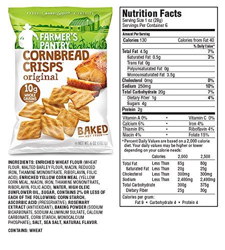 Farmer's Pantry Farmer's Pantry Original Cornbread Crisps, Original, 6 Ounce (Pack of 2)