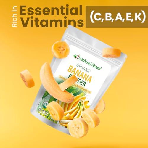 Z Natural Foods Z Natural Foods Organic Banana Powder, Fiber Supplement for Glowing Skin and Enhanced Immunity, Great in Juice, Smoothies, and Recipes, Non-GMO, Vegan, Gluten-Free, Kosher, 1 lb.