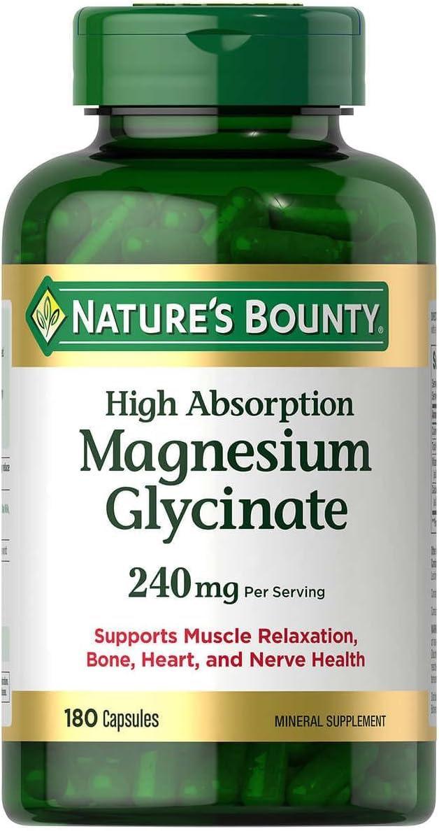 Nature\'s Bounty Nature\'s Bounty High Absorption Magnesium Glycinate 240mg 100 Capsules