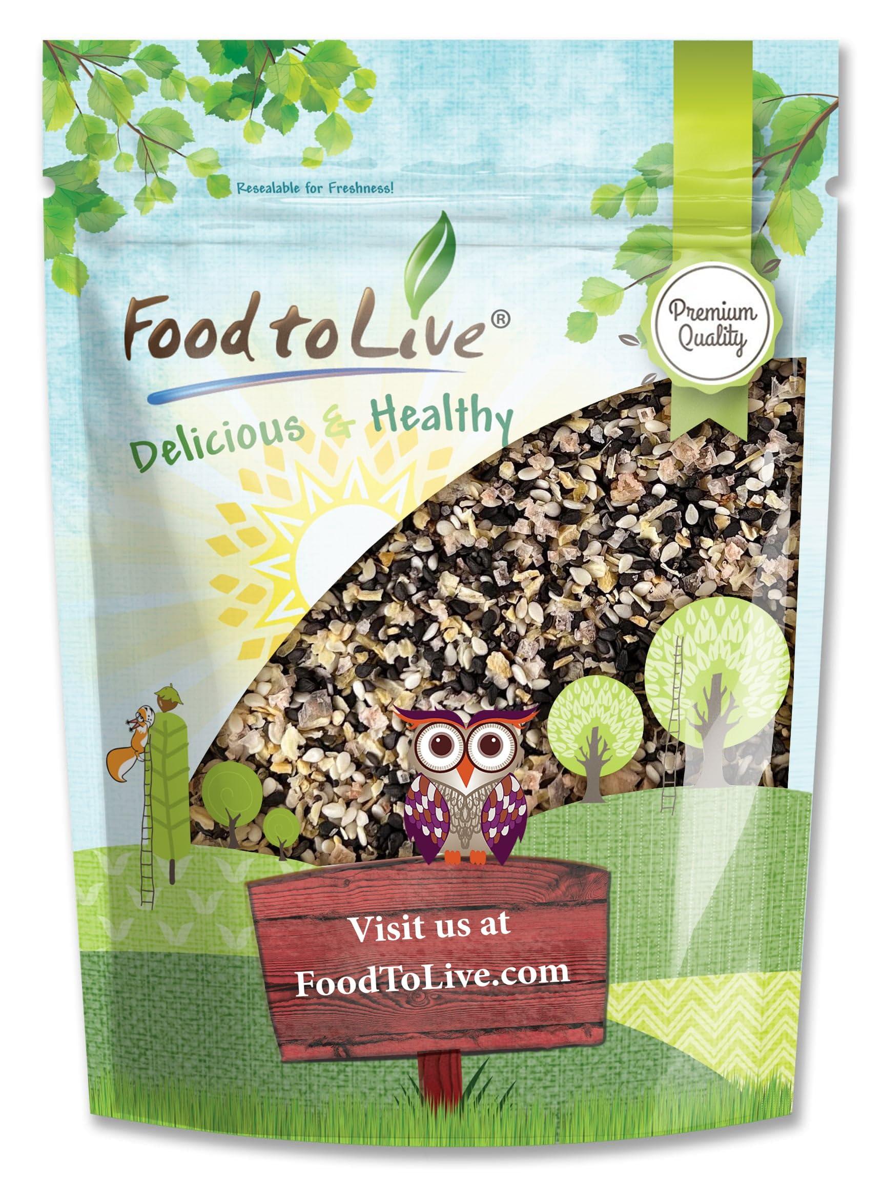 Food to Live Food to Live Everything Bagel Seasoning Mix, 4 Ounces A Blend of White and Black Sesame Seeds, Minced Garlic, Onion, and Himalayan Pink Salt Flakes. Great as a Topping and Baking Ingredient