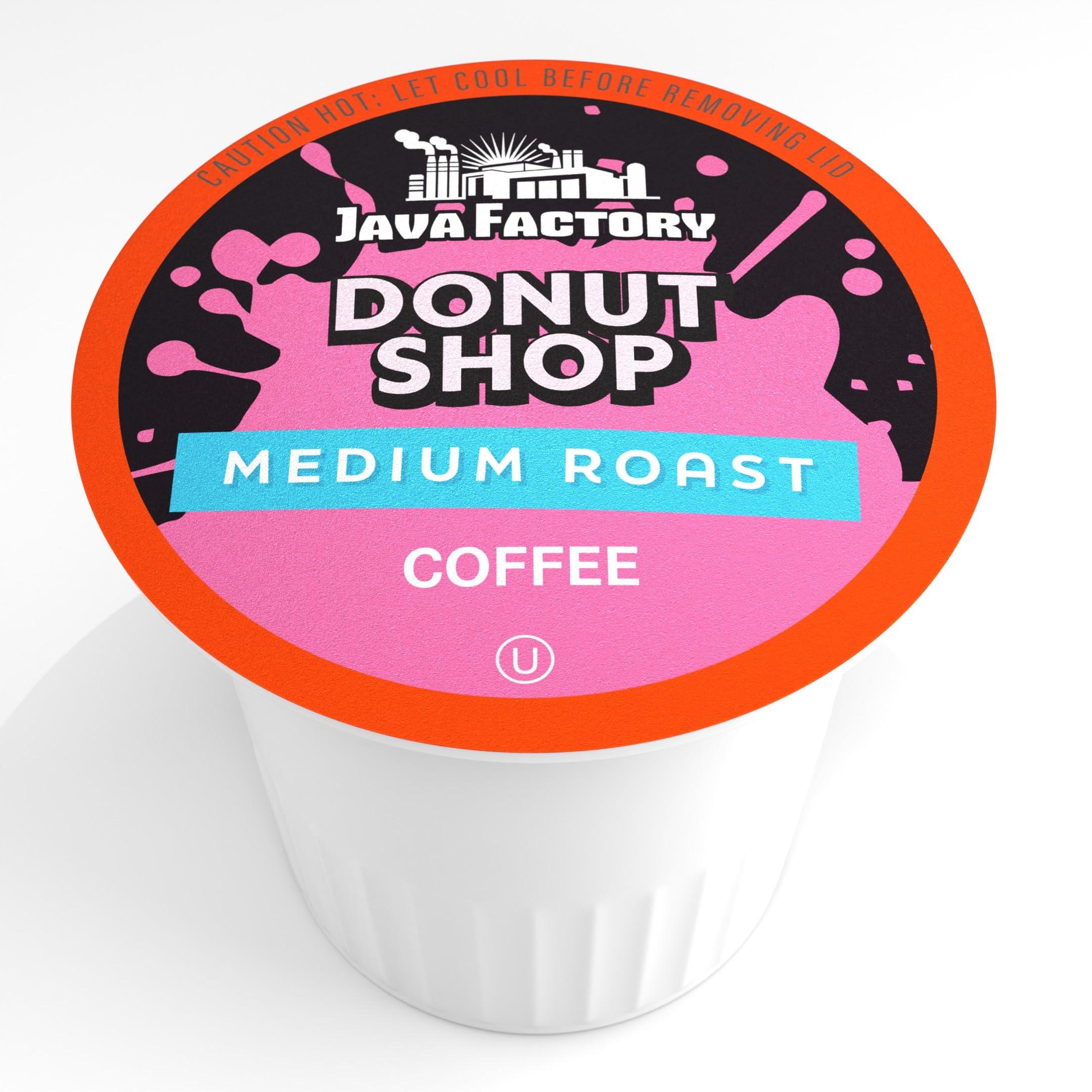 Java Factory Donut Shop Blend by Java Factory, Medium Roast Coffee Pods for Keurig K Cup Brewers, 80 Count