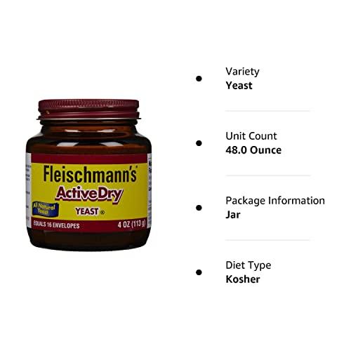 Fleischmann's Simply Homemade Fleischmann's Active Dry Yeast, 4 Ounce Jar (Pack of 12)