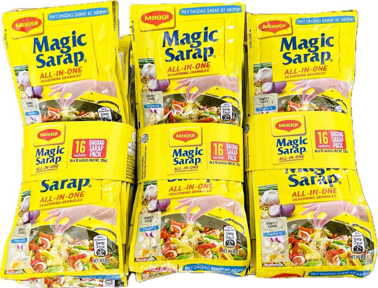 Pinoy MAGIC SARAP Original Authentic Philippine Food Seasoning 3 bundles (48 sachets X 8 grams)