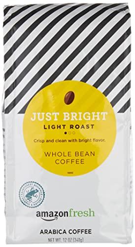 Amazon Fresh AmazonFresh Just Bright Whole Bean Coffee, Light Roast, 12 Ounce