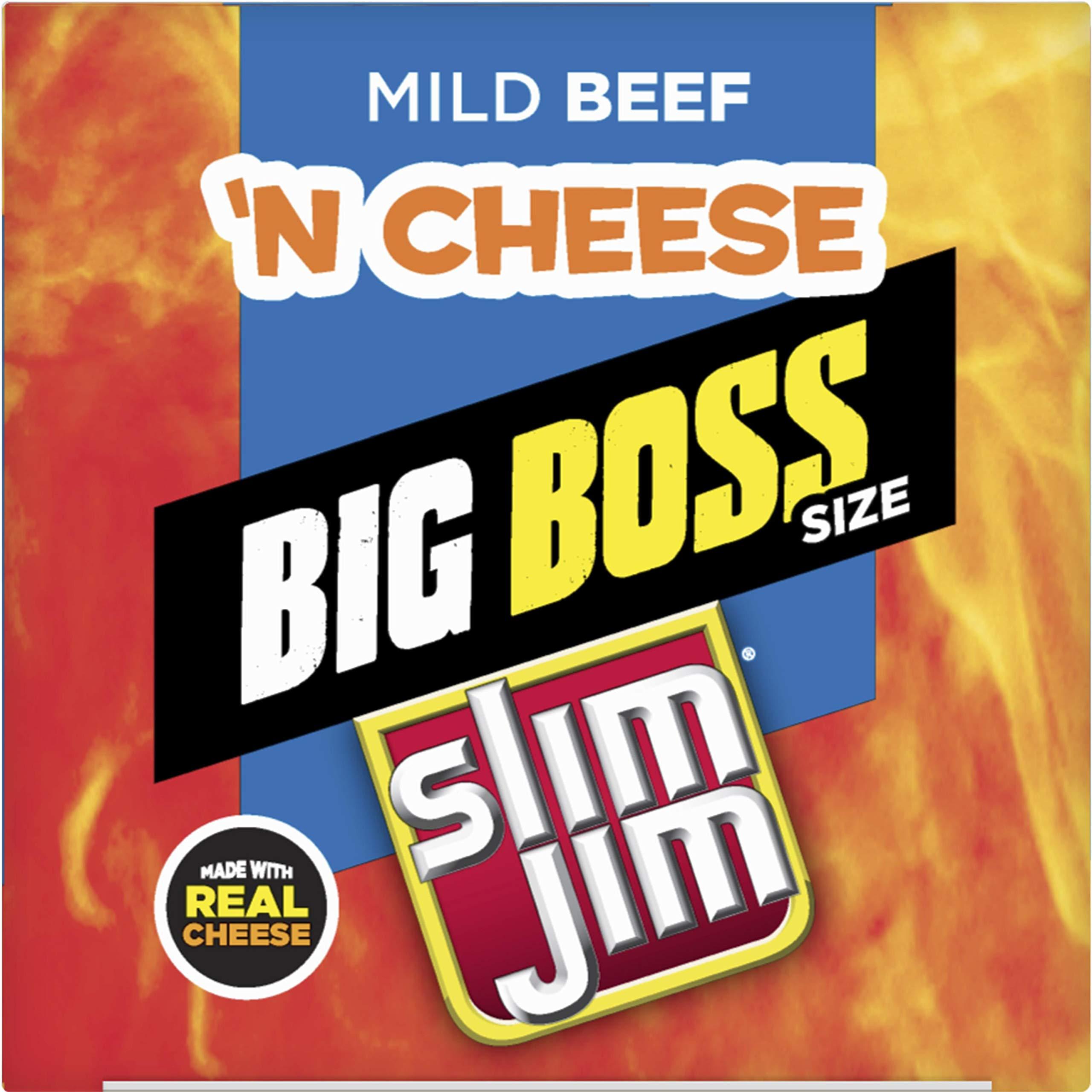 Slim Jim Slim Jim Beef \'N Cheese Smoked Meat Sticks, Mild Flavor, High Protein, 3.0 oz. (18 Count)