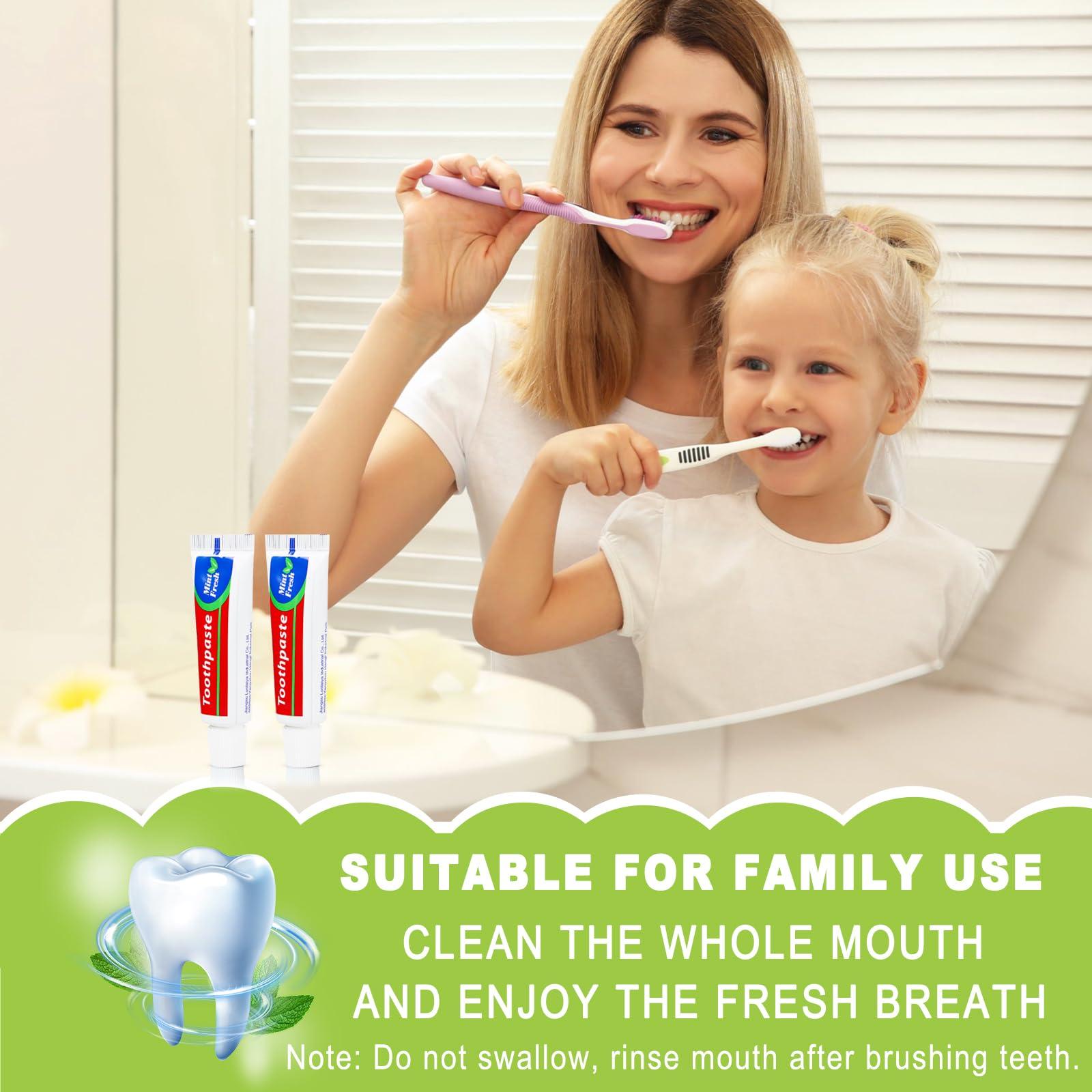 HAIFOTRVA HAIFOTRVA 100 Tubes Bulk Travel Size Toothpaste,Miniature 0.88oz(25g) Small Toothpaste Travel Size Bulk 1.3x3.93 inches Peppermint Mini Disposable Toothpaste for Hotel,Guests,Homeless,Charity