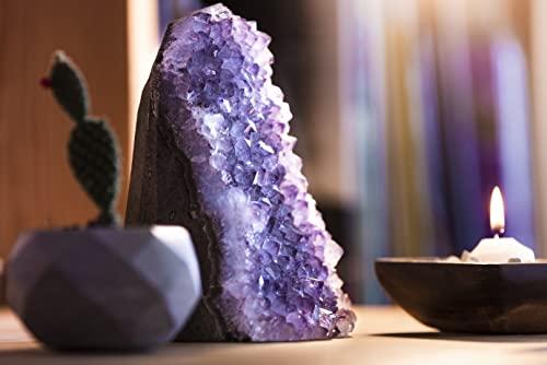 SAMSARI SAMSARI 4 to 5 Lb Amethyst Crystal Geode From Uruguay 4.5\" to 9\" Height, Natural Large Amethyst Cluster Rock Crystals and Healing Stones