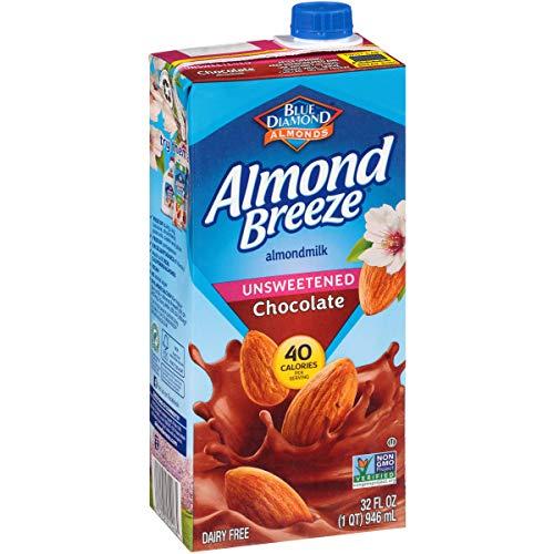 Blue Diamond Almonds Almond Breeze Dairy Free Almondmilk, Unsweetened Chocolate, 32-Ounce Boxes (Pack of 12)