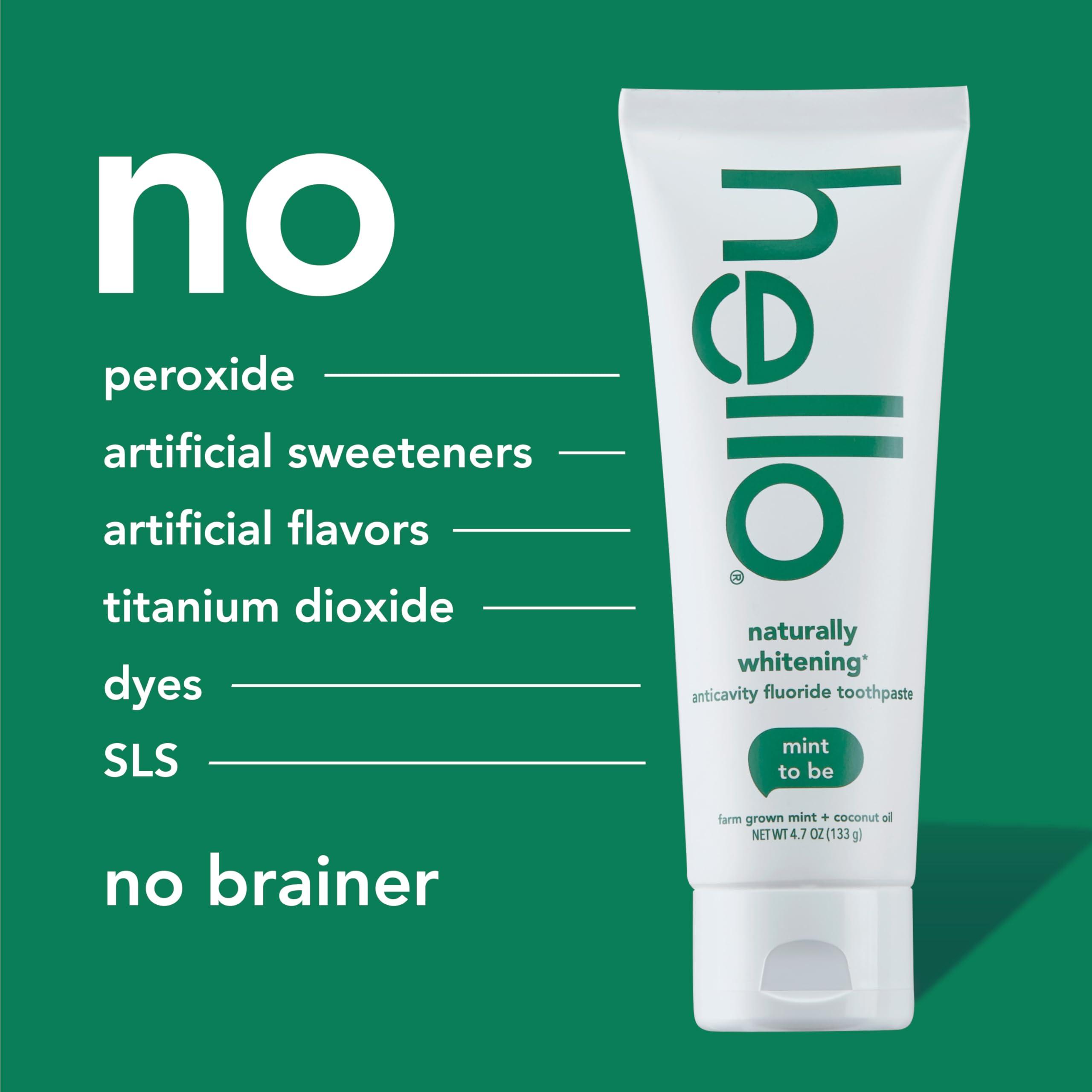 hello Hello Naturally Whitening Fluoride Toothpaste, Natural Peppermint Flavor and Tea Tree Oil, Peroxide Free, Gluten Free, SLS Free, 3 Pack, 4.7 OZ Tubes
