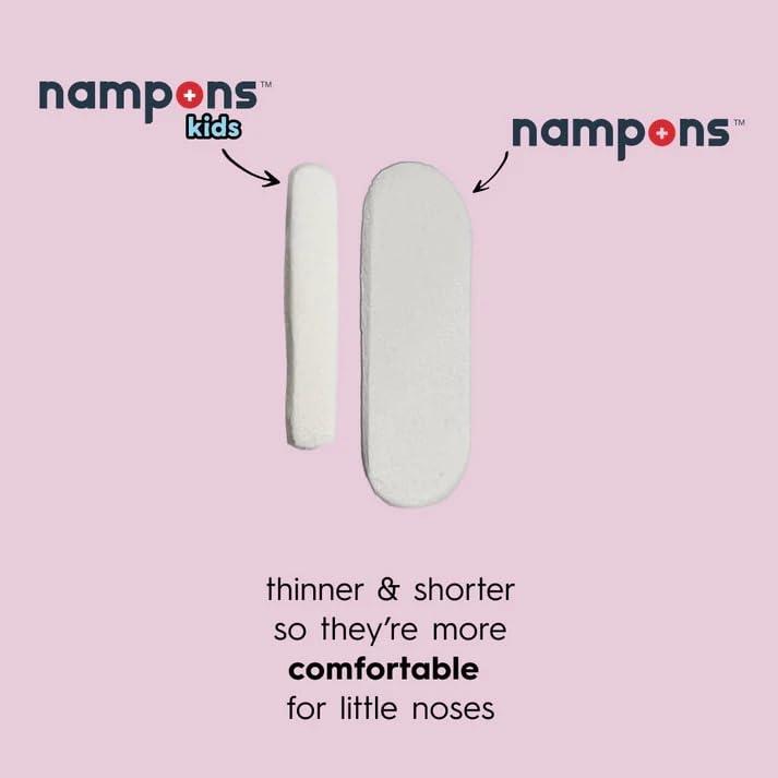 Nampons Nampons Kids Nosebleed Stoppers - 12 Easy to Use Nose Bleed Stopper Plugs Kit for Kids. Trusted by Pediatricians. Hypoallergenic Clotting Agent Stops Nosebleeds Fast On Contact. Safe and Pain-Free