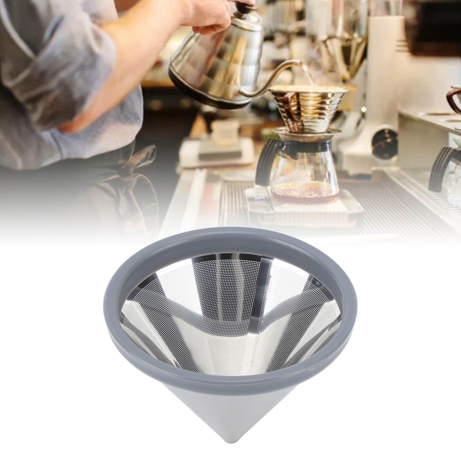 Atyhao Pour Over Coffee Filter, Stainless Steel Reusable Pour Over Coffee Filter Portable Metal Coffee Dripper for Home Travel Office (1 to 3 Cups)