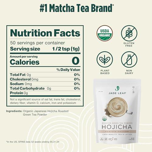 Jade Leaf Matcha Jade Leaf Matcha Organic Japanese Hojicha, Roasted Matcha Green Tea Powder - Barista Edition - Authentic Japanese Origin (1.76 Ounce Pouch)