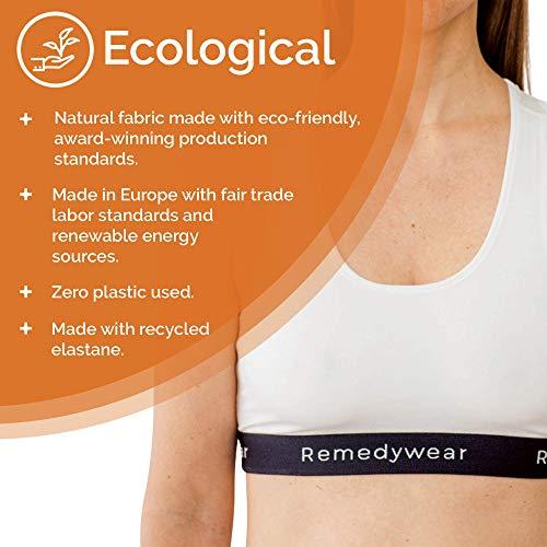 YoRo Naturals Remedywear Light Support Eczema Bra for Sensitive Skin, Tencel and Zinc, Hypoallergenic (White, XL)