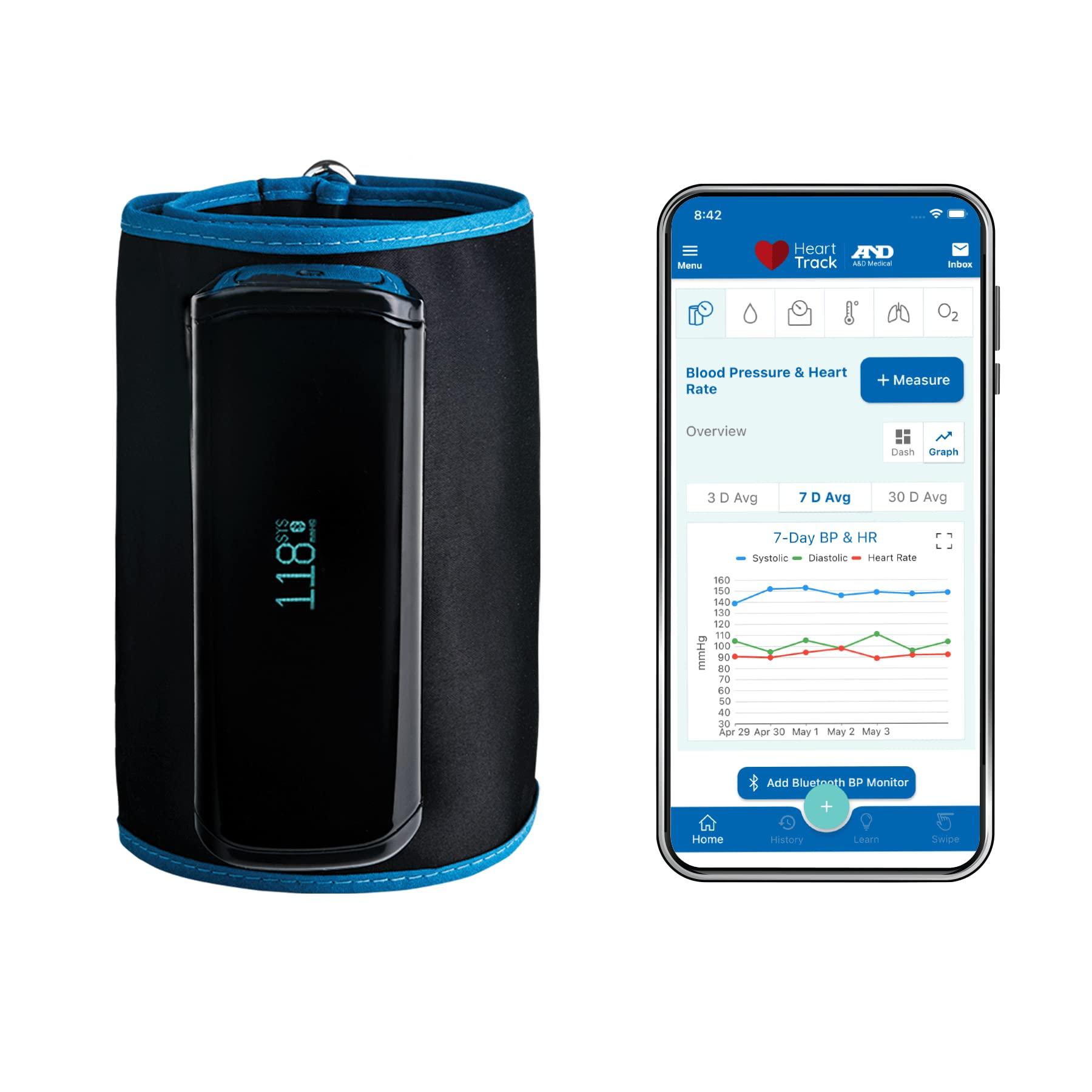 A&D Medical A&D Medical UltraConnect Upper Arm All-in-One Blood Pressure Monitor with Bluetooth, Blood Pressure Cuff (22 - 42 cm Range), One Click Operation