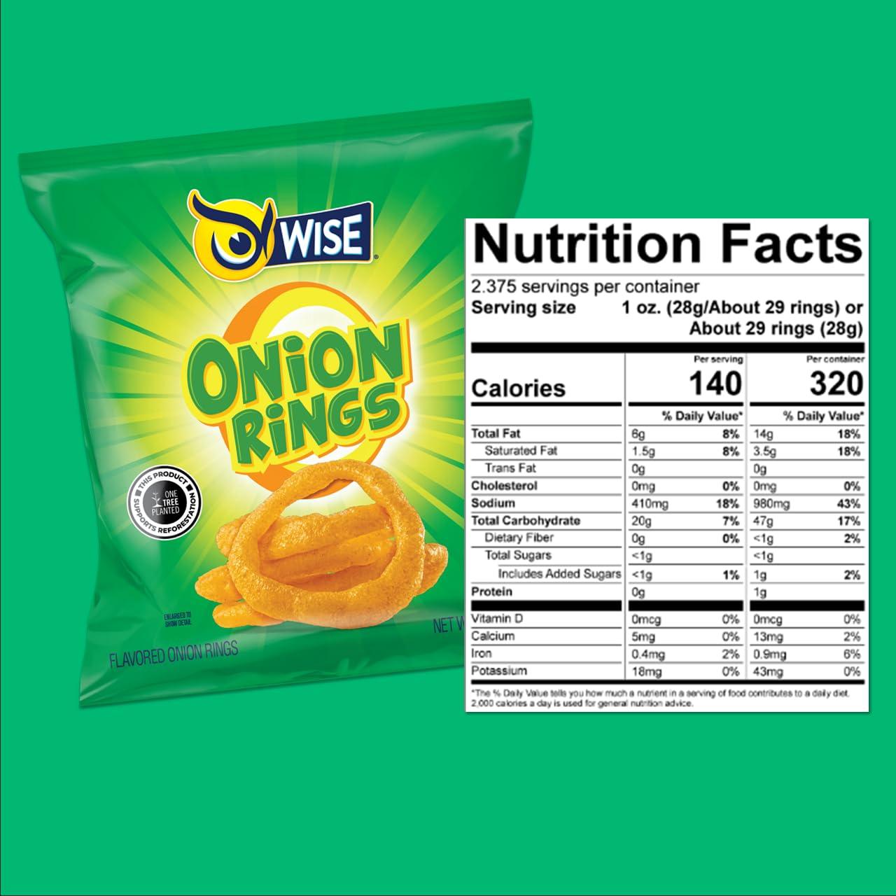 Wise Wise Snacks Onion Rings 5.85 Ounce (12 Count), Gluten Free