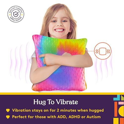 Special Supplies Special Supplies Vibrating Pillow Sensory Pressure Activated for Kids and Adults, 12 x 12 Plush Minky Soft Cover, Colorful