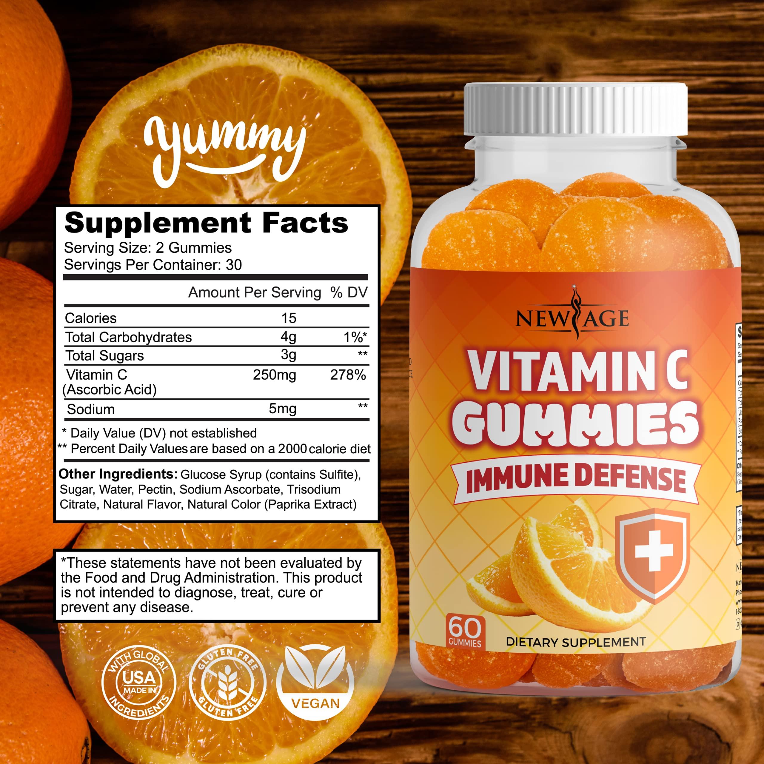NEW AGE Zinc Gummies - 2 Pack - 50mg High Immune Booster Zinc Supplement, Immune Defense, Powerful Natural Antioxidant, Non-GMO - by New Age (Zinc/Vitamin C)