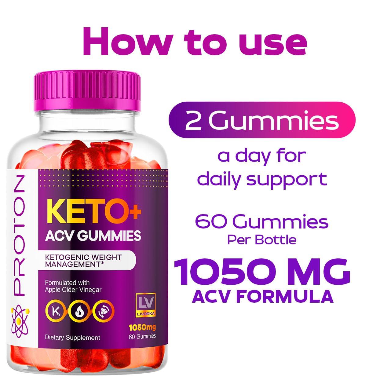 LIVORKA (3 Pack) Proton Keto ACV Gummies, Proton Keto Plus ACV Gummies 1050MG, Proton Keto, Keto ACV Gummies Advanced Proton Apple Cider Vinegar Support, Proton Keto ACV Gummy Reviews, 180 Gummies